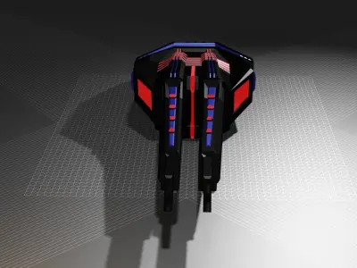 Super turret  Low-poly 3D model