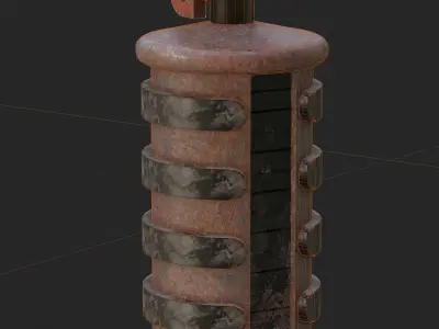 Bomb Game Ready - Low Poly 3d Model metal bottle Low-poly 3D model