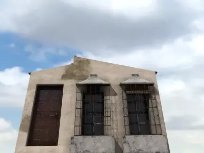 Old High-Quality 3D Colonial House Low-poly 3D model 4
