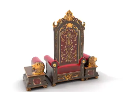 Royal Red Throne model pack Low-poly 3D model