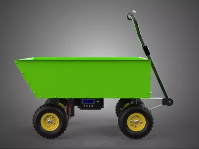 GARDEN AGRICULTURAL FARM ELECTRIC CART WAGON TROLLEY WHEELBARROW 3D model