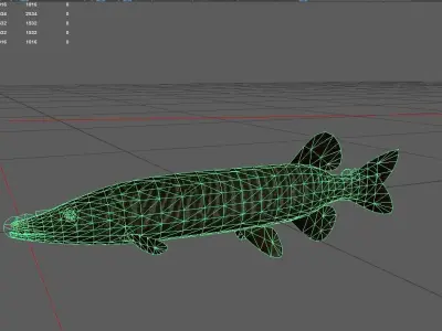 Pike fish Low-poly 3D model buy