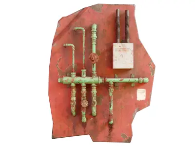 Grungy industrial Pipes  3D model