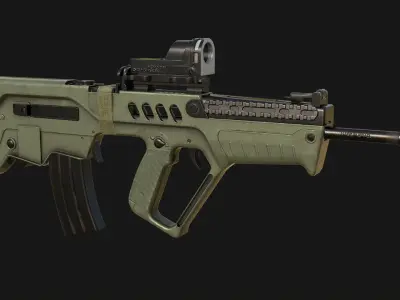 IWI Tavor TAR-21 Low-poly 3D model