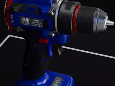 Professional Cordless Electric Drill Set 3D model