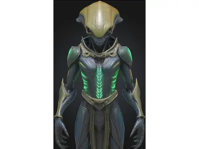 Advanced Extraterrestrial Soldier Low-poly 3D model
