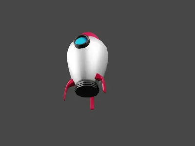 rocket lowpoly ship Free low-poly 3D model