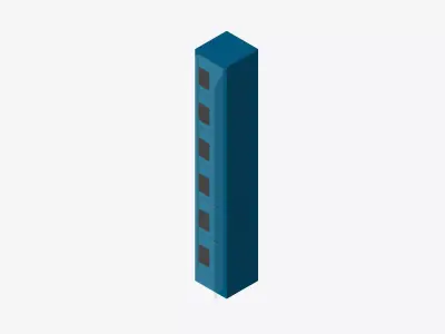 Locker - Metal - Locka - Sports - Six Tier Low-poly 3D model