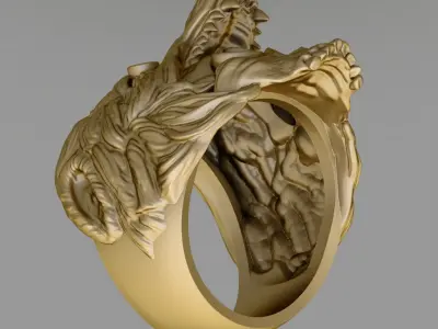 Antique Gents Signet Ring 3D print model purchase