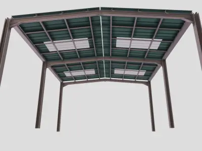 Warehouse Construction Low-poly 3D model purchase