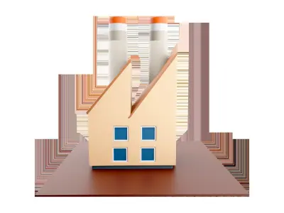 3d Industrial Factory Building icon 3D model