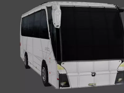Luxury Low Poly Coach Bus 3D Model 01 Low-poly 3D model