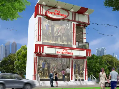 cloth store Low-poly 3D model