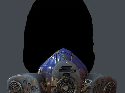 Gas mask helmet 3d model scifi Low-poly Low-poly 3D model Low-poly 3D model 23