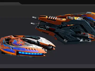 DRAKX - ALIEN Destroyer DK3 Low-poly 3D model