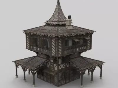Medieval house fantasy 15 Low-poly 3D model
