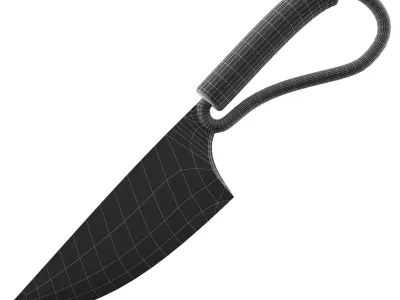 Short battle knife v4 Low-poly 3D model