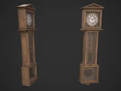 Grandfather Clock Low-poly 3D model