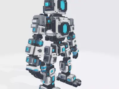 Robot Character N11 Low-poly 3D model