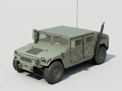 Humvee  military  vehicle  full details  3D model