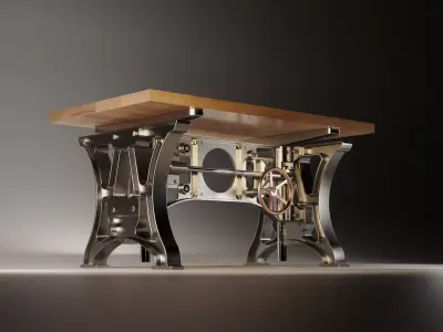 Industrial Table Vintage 3D model