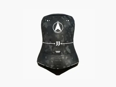 Jetpack J09 Black Camouflage - SciFi Character Design Low-poly 3D model