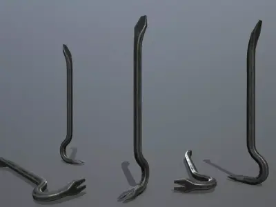 Crowbar metal hook Low-poly 3D model purchase