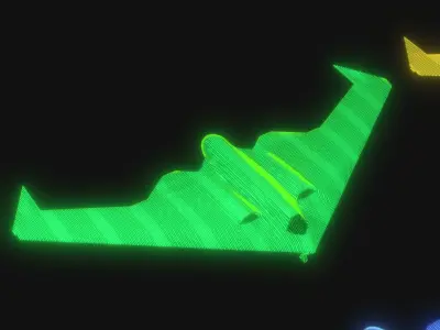 UCAV Stealth Drone Hologram 3D Model Low-poly 3D model