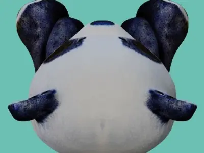 Low poly baby panda 3D model