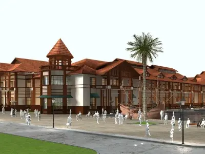 Hotel Building 3D model 83