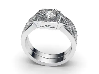 solitaire with ring sizes  8 part S93 3D print model