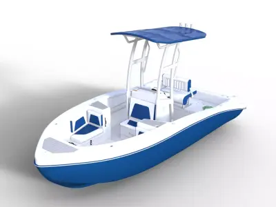 Modern Center Console Fishing Boat Low-poly 3D model purchase