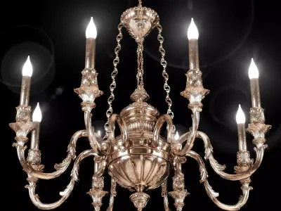 classical brass chandelier 3D model