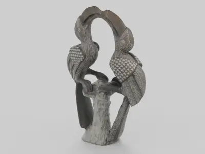Stone Birds Figure Low-poly 3D model