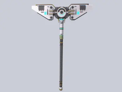Scifi hammer Low-poly 3D model order