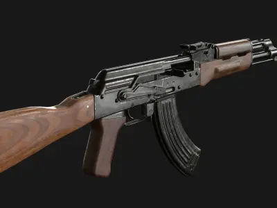 AKM rifle Low-poly 3D model