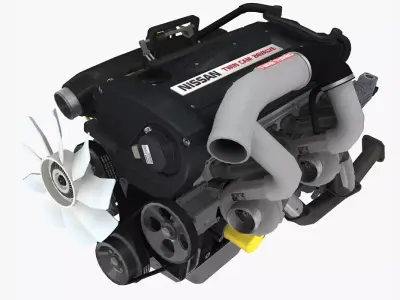 Nissan RB26DETT engine Low-poly 3D model