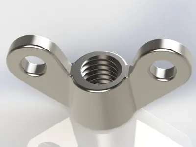 Wing nut M8 with hole 3D model