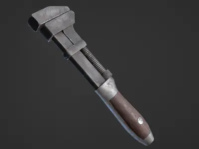 Adjustable Wrench Low-poly 3D model