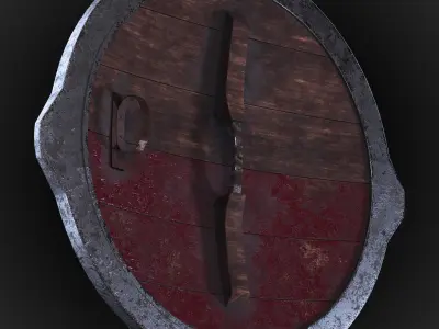 Viking shield Low-poly 3D model 40