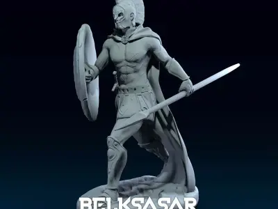 Spartan warrior Walking 3D print model