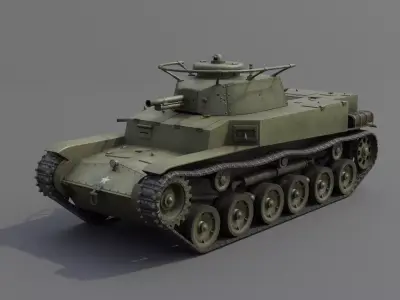 Ka-Ho Flamethrower Tank Low-poly 3D model