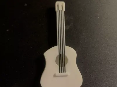mini guitar keychain 3D model