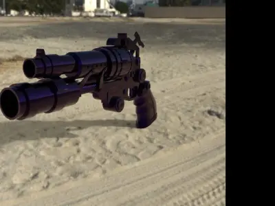 Sci Fi Pistol for Gaming And Animation Low-poly 3D model
