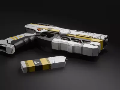 Sci-fi energy pistol - Lowpoly 3D model Low-poly 3D model