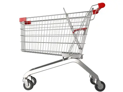 Red shopping cart 3D model purchase