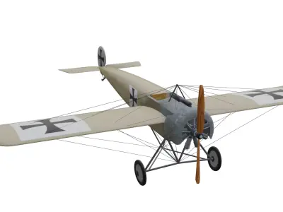 Fokker EIII Eindecker Low-poly 3D model