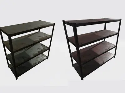Painted Shelf Model Free low-poly 3D model