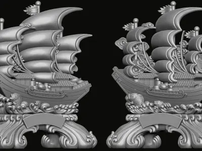Boat Statue 3D print model by DT-Designer