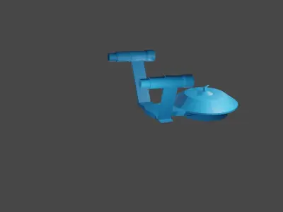 Blue ship 3D model